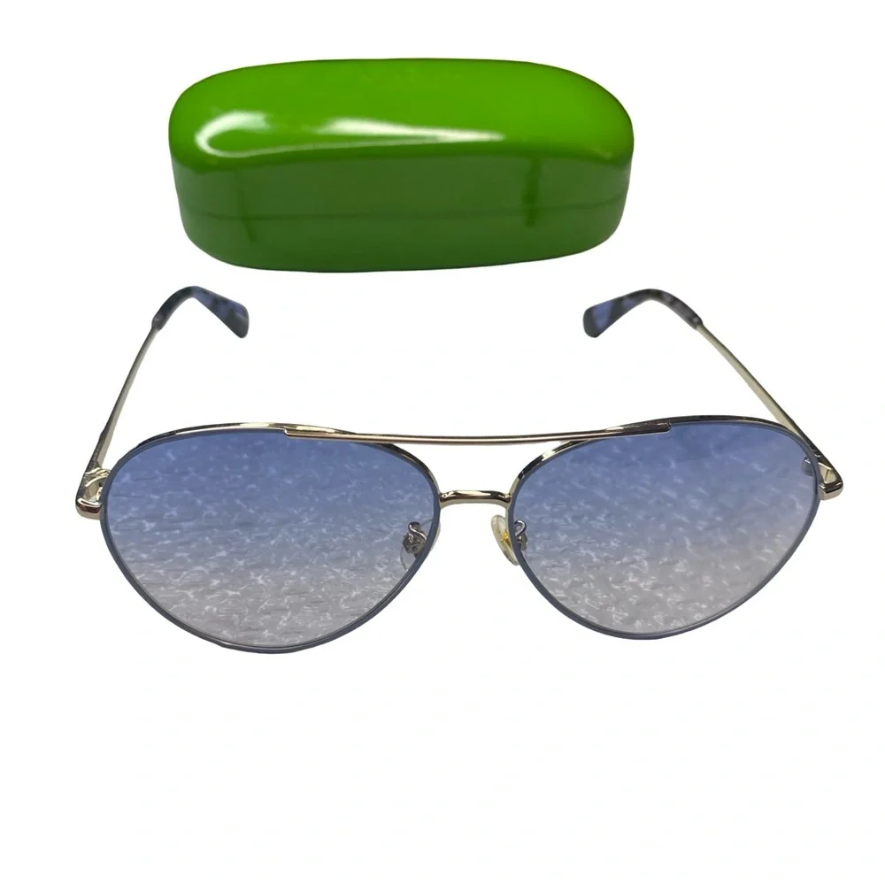 Kate Spade Gold Frame Blue Lens Sunglasses
